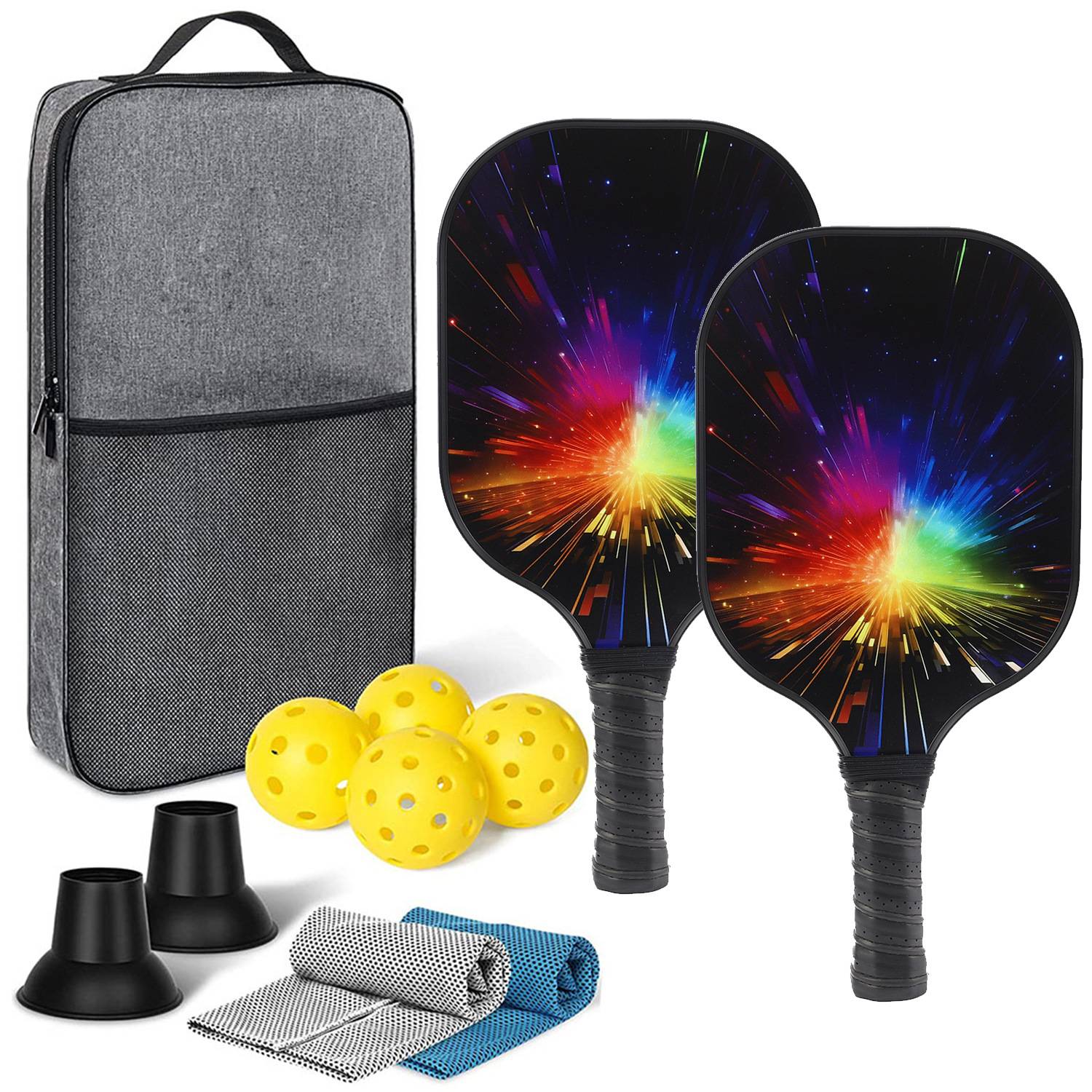 [Ultra-Light match-level carbon fiber-22] Double shot+4 balls+backpacks+two sweat towels+two pickers